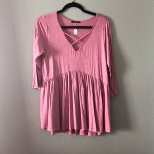 Sale! Dusty pink 3/4 length sleeve tunic
